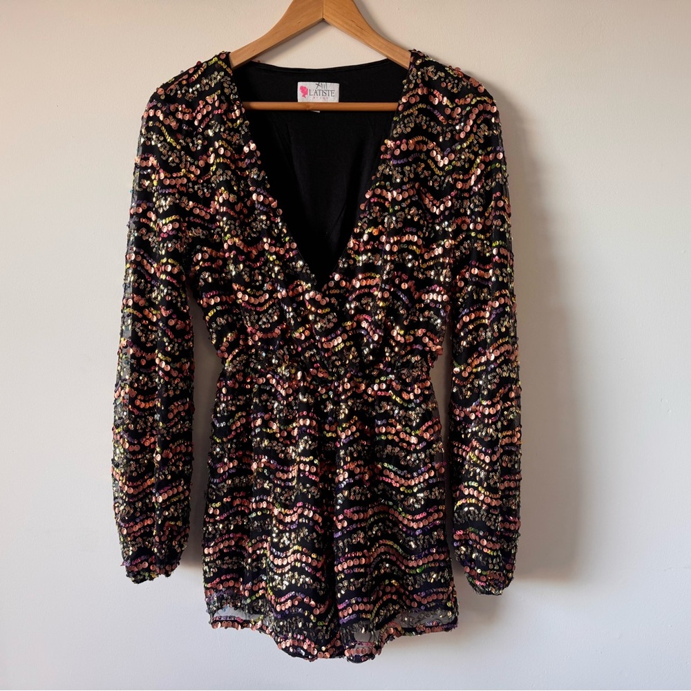 Latiste by Amy Sequin Romper Multicolor Party Size L